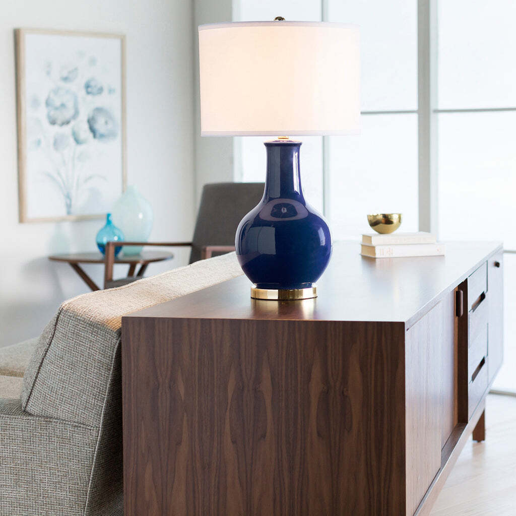 Тёмно-синяя настольная лампа Майло Louvre Home CLM7604