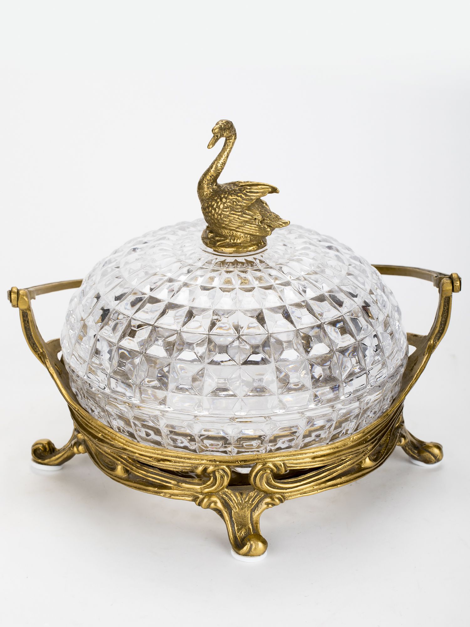 Конфетница с лебедем Glasar HGL483S/1/GLASS