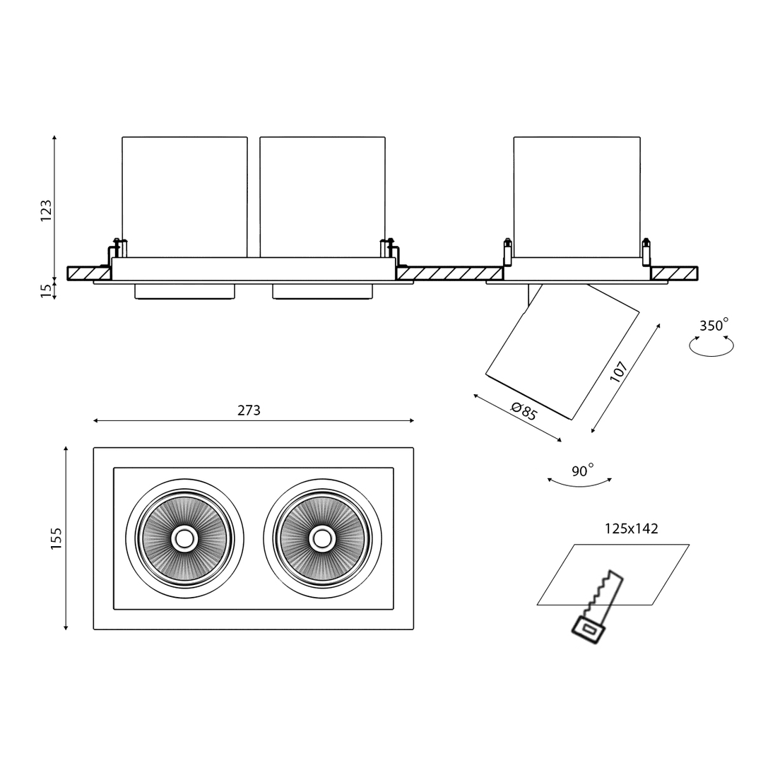 Светильник DesignLed SPL-SQ2-25-WW