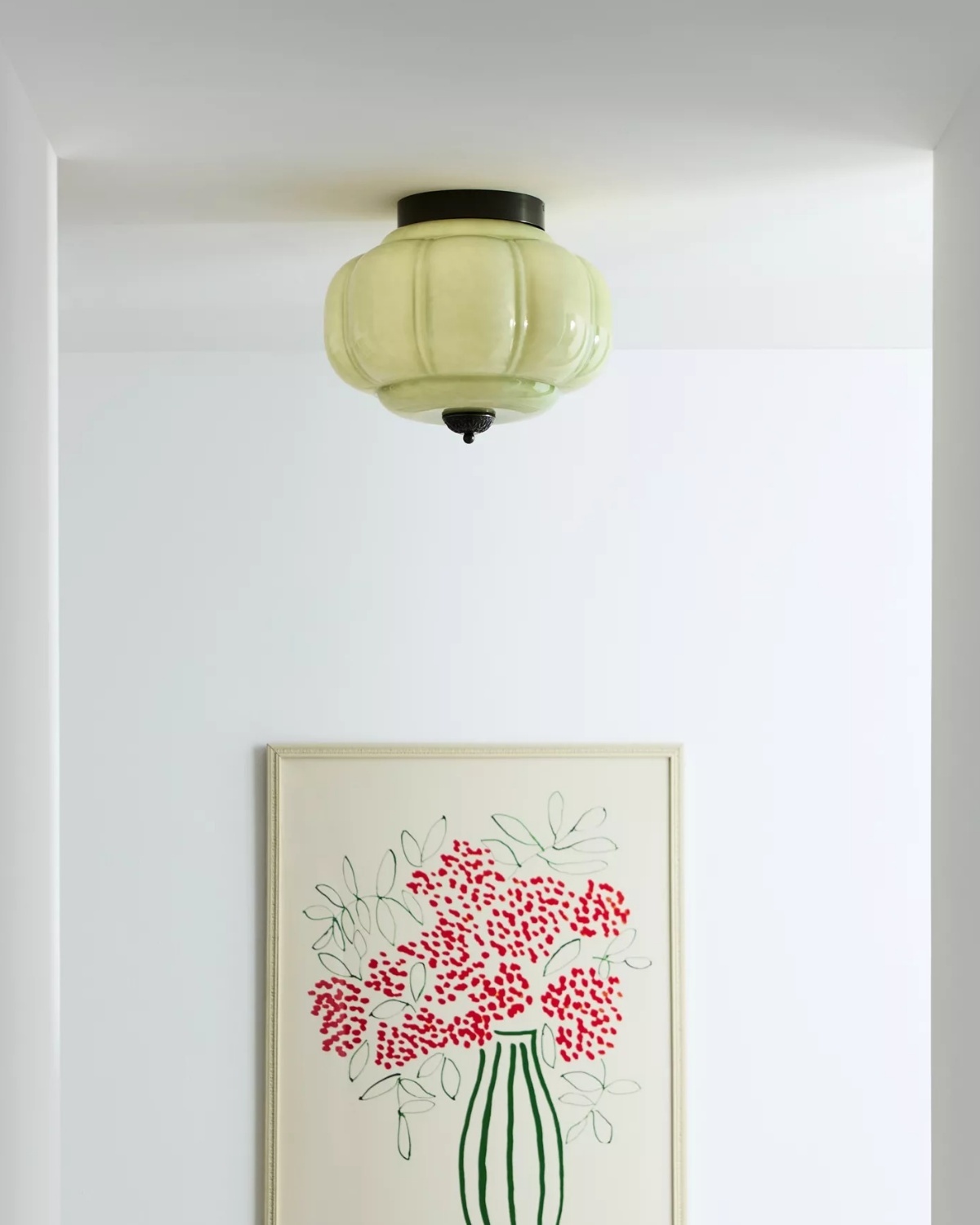 Чёрный светильник Элаиза с зелёным плафоном Louvre Home LFM150825SWL