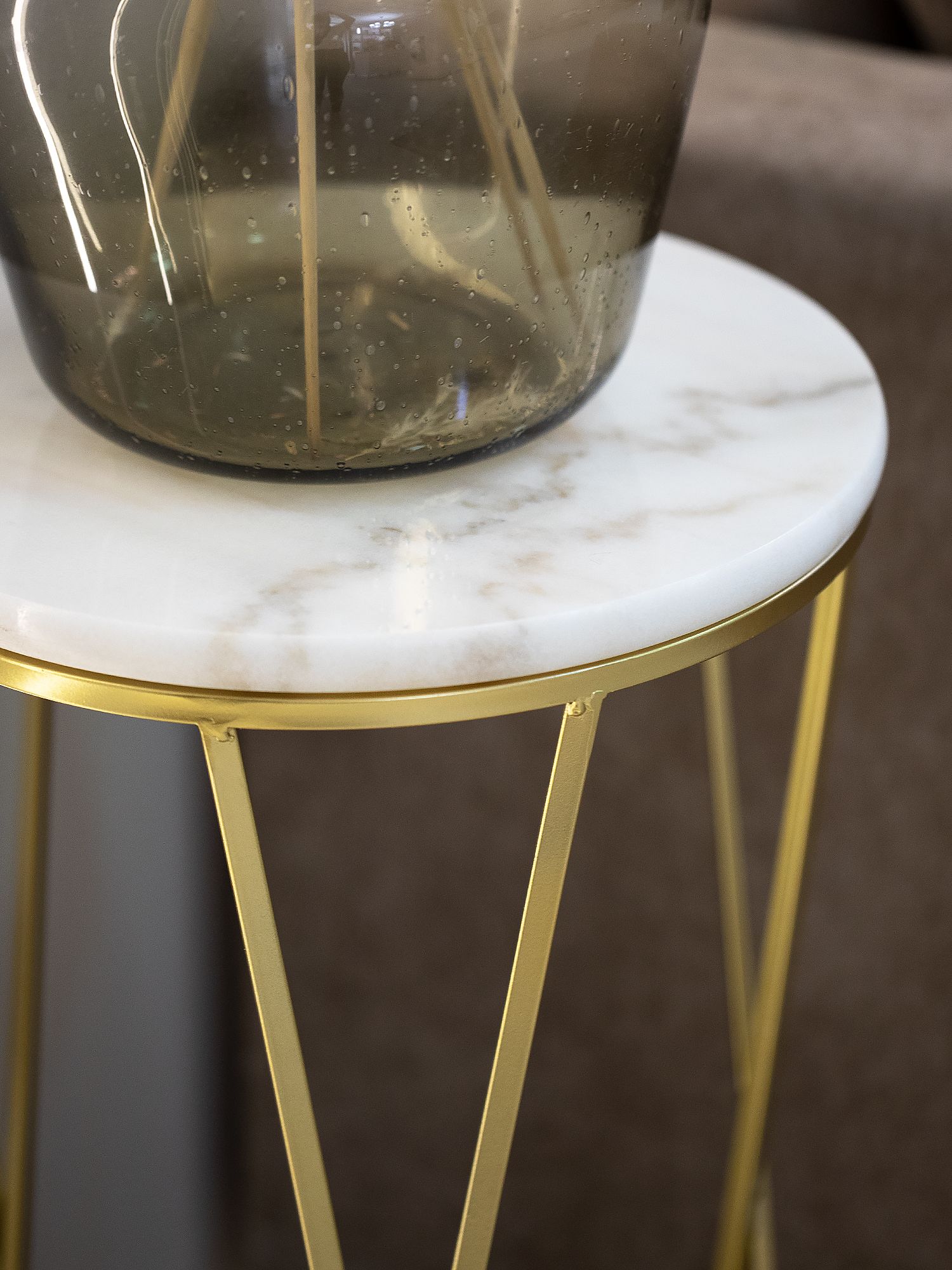 Столик приставной с белым мрамором Glasar 54-014