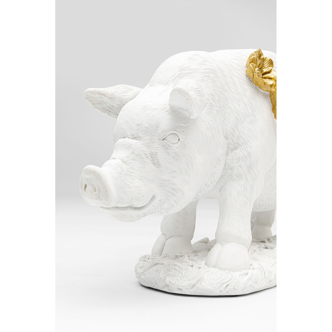 Фигура декоративная Flower Pig White 21cm KARE 57258