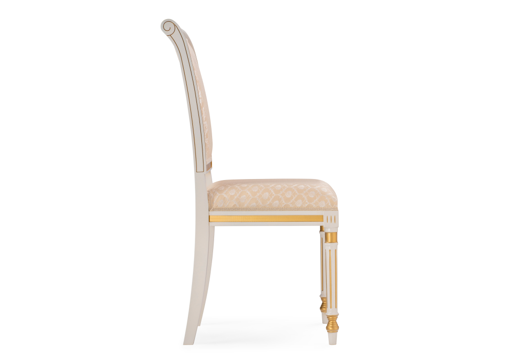 Стул деревянный Woodville Рембрандт молочный с золотой патиной 406093