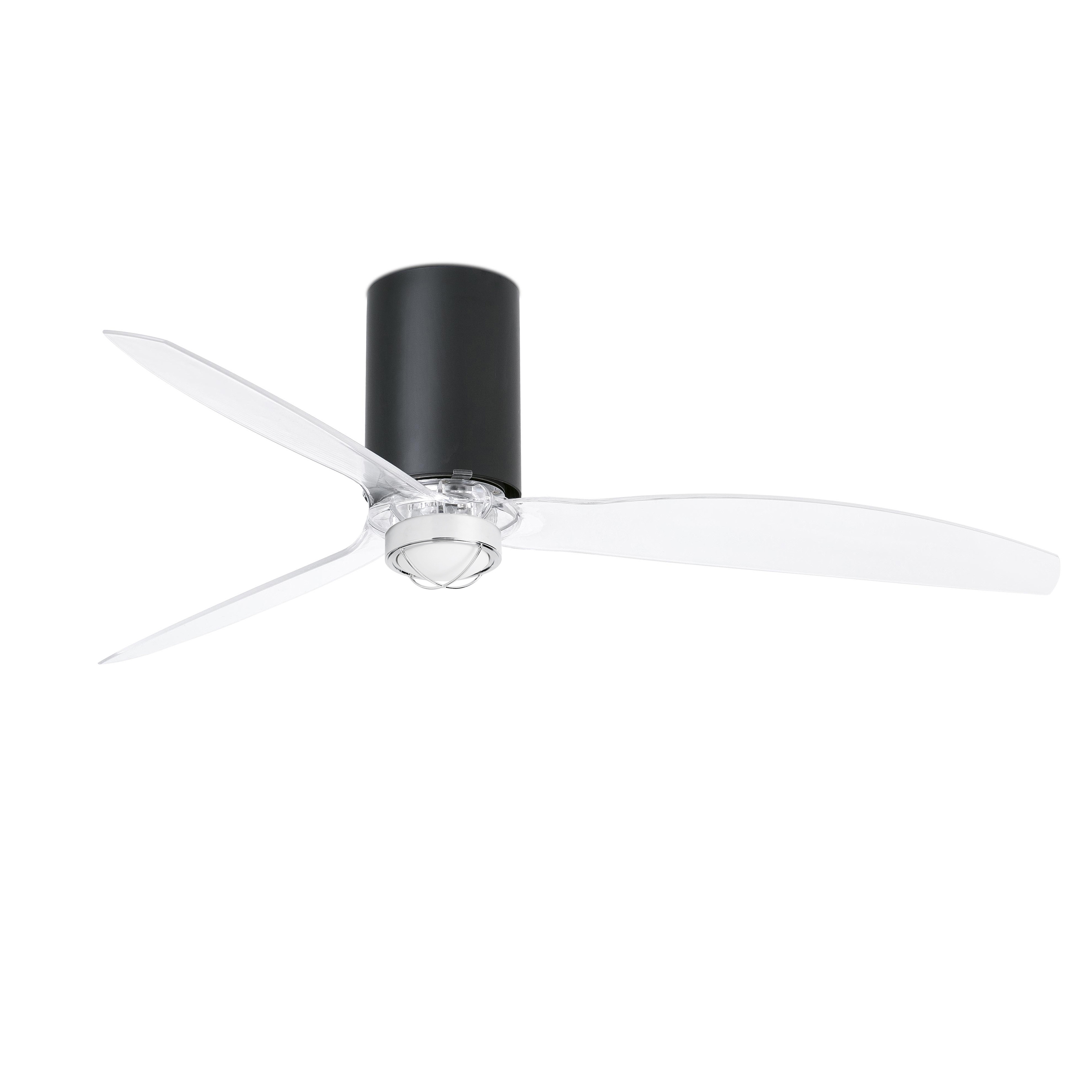 Потолочный вентилятор Mini Tube Fan LED мат. черный/прозрачный 128 см Faro