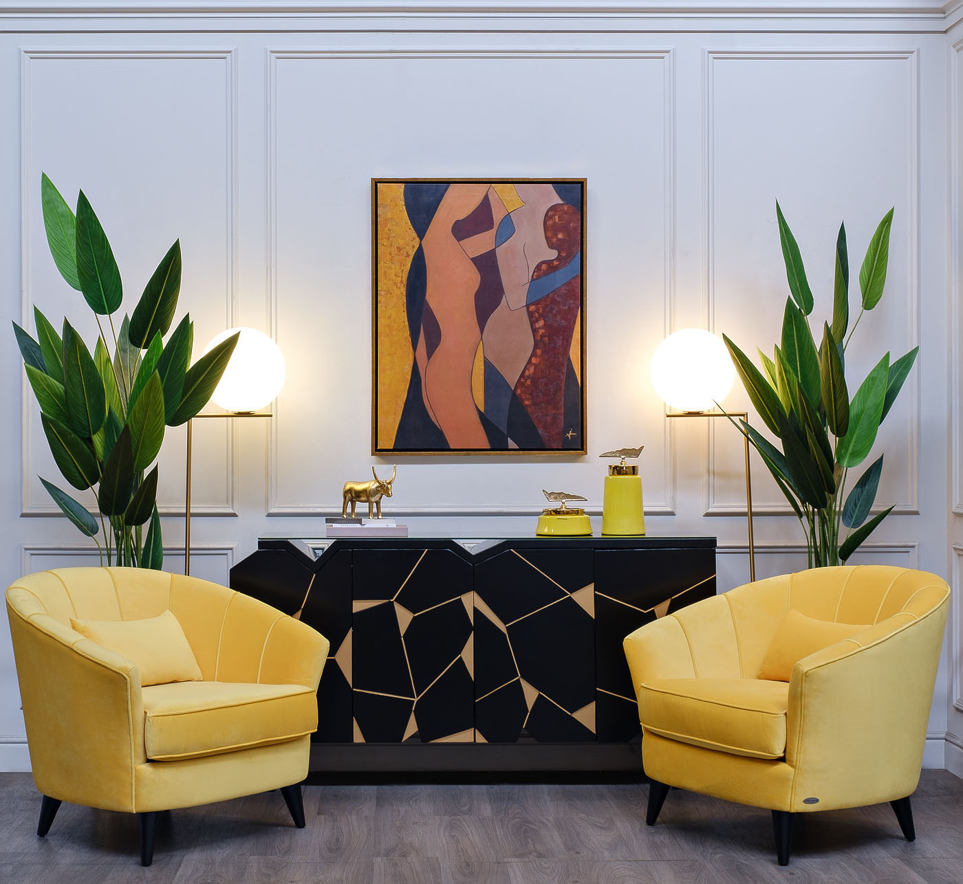 Ваза керамическая с крышкой желтая Garda Decor 55RD2920L