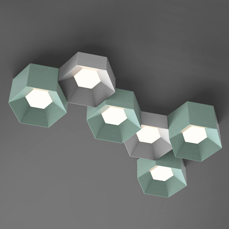 Потолочный светильник HEXAGON A H18 Light green by ImperiumLoft