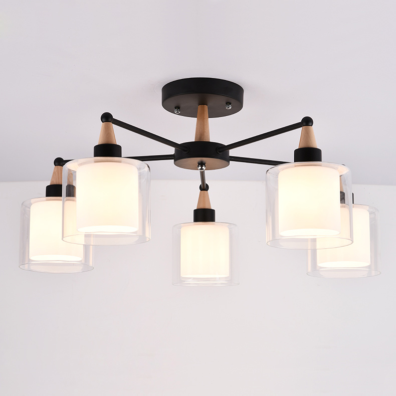 Люстра на штанге RICE D60 Black by ImperiumLoft