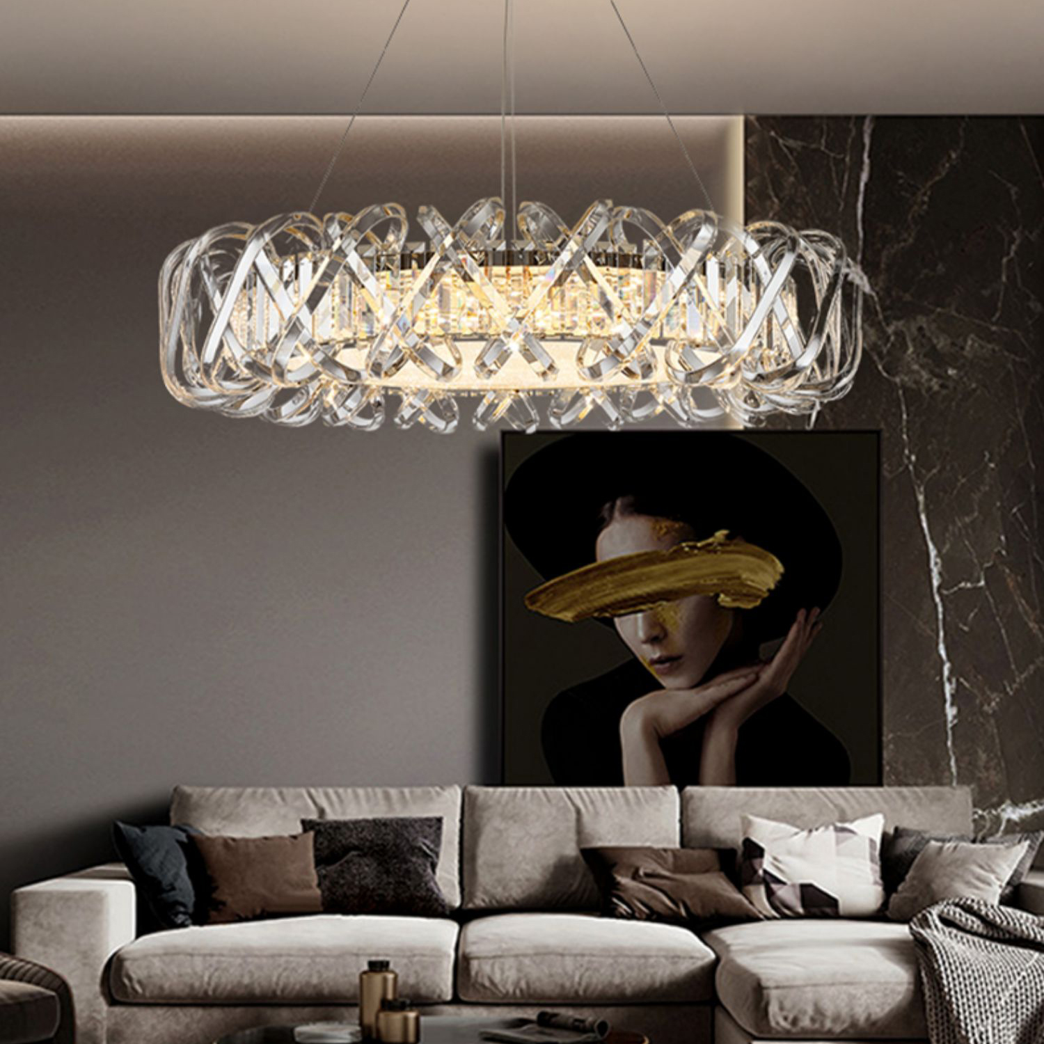 Подвесная люстра KARLENA D55 Transparent by ImperiumLoft