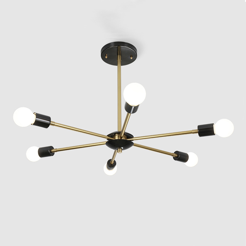 Люстра на штанге SPUTNIK D65 Gold/Black base by ImperiumLoft