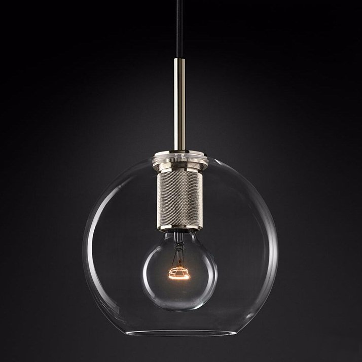 Подвесной светильник RH Utilitaire Globe Pendant Silver by ImperiumLoft