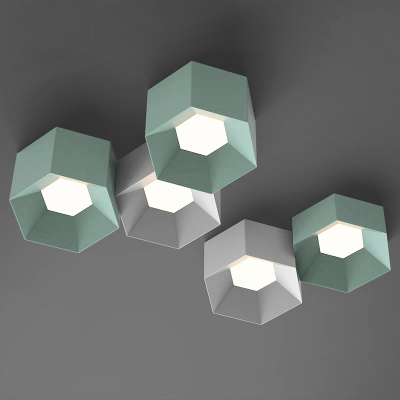 Потолочный светильник HEXAGON A H18 Light green by ImperiumLoft