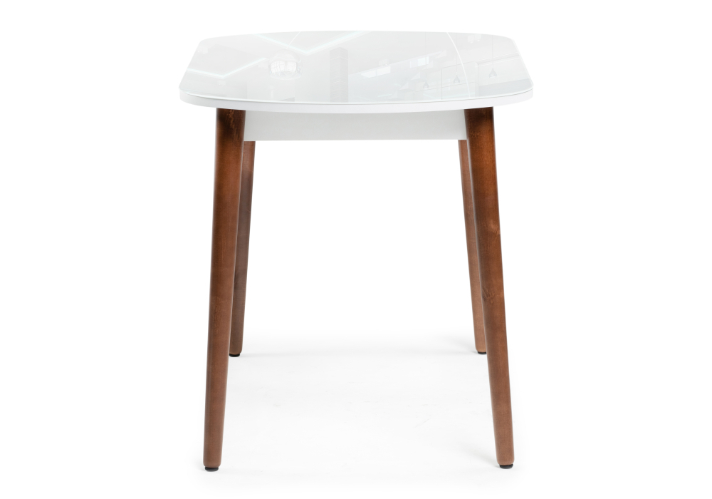 Стол стеклянный Woodville Клэйтон белый / орех  379007