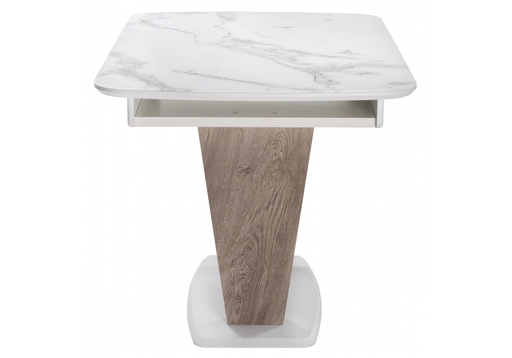 Стол Woodville Петир дуб с пилением / белая шагрень 462110