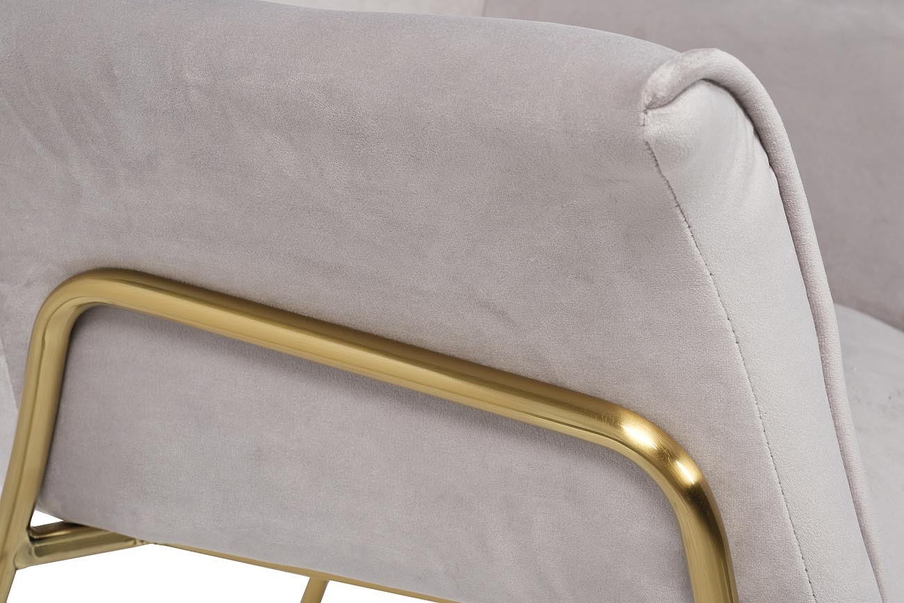 Кресло велюровое светло-серое на металлических ножках Garda Decor 30C-1127-Z GRE