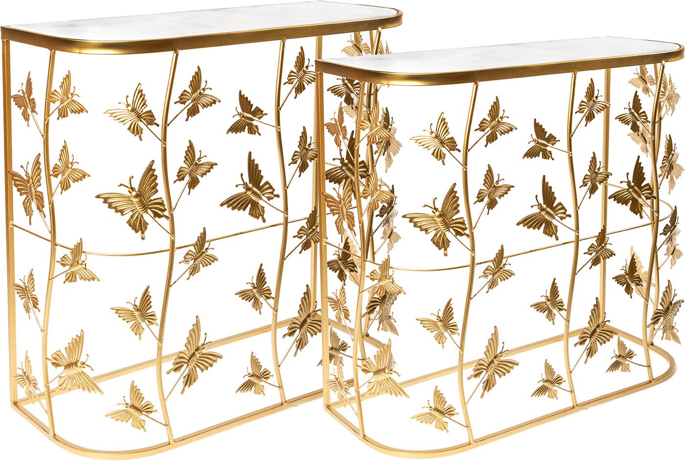 Консоли с белым мрамором, набор Glasar 54-110/109