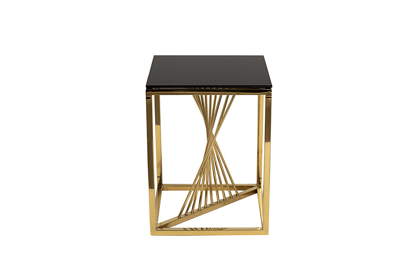 Столик журнальный черное стекло/золото Garda Decor 13RXET8083M-GOLD