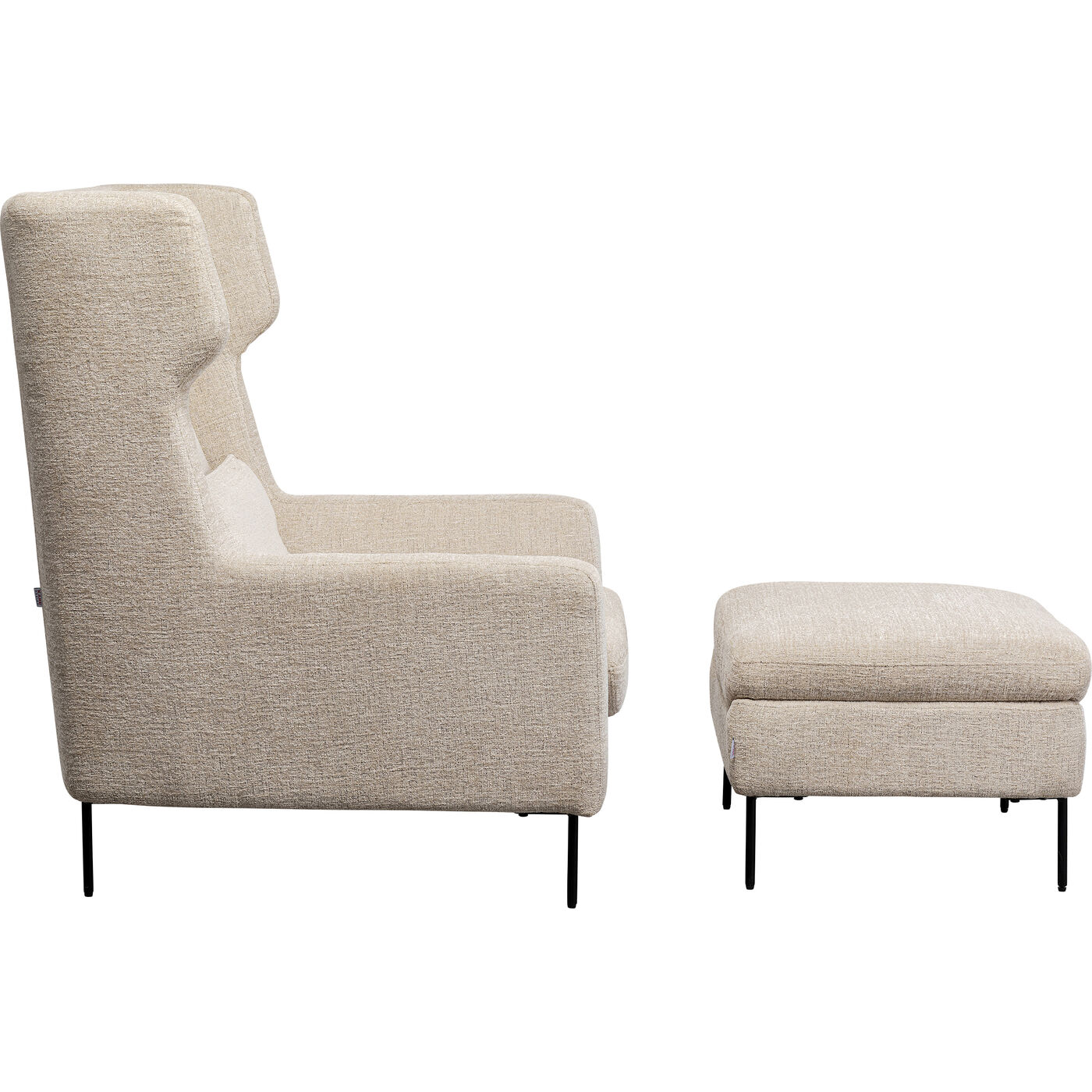 Кресло + Пуф Quinn Heigh Beige KARE 87898