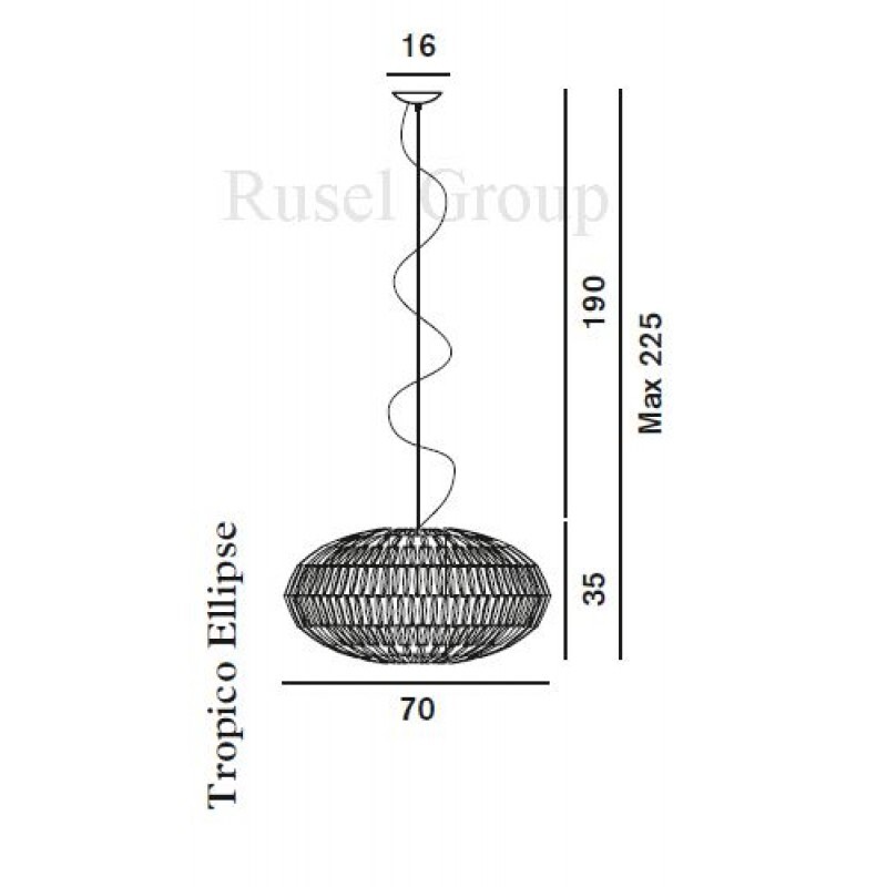 Подвесной светильник Foscarini Tropico Ellipse sospensione