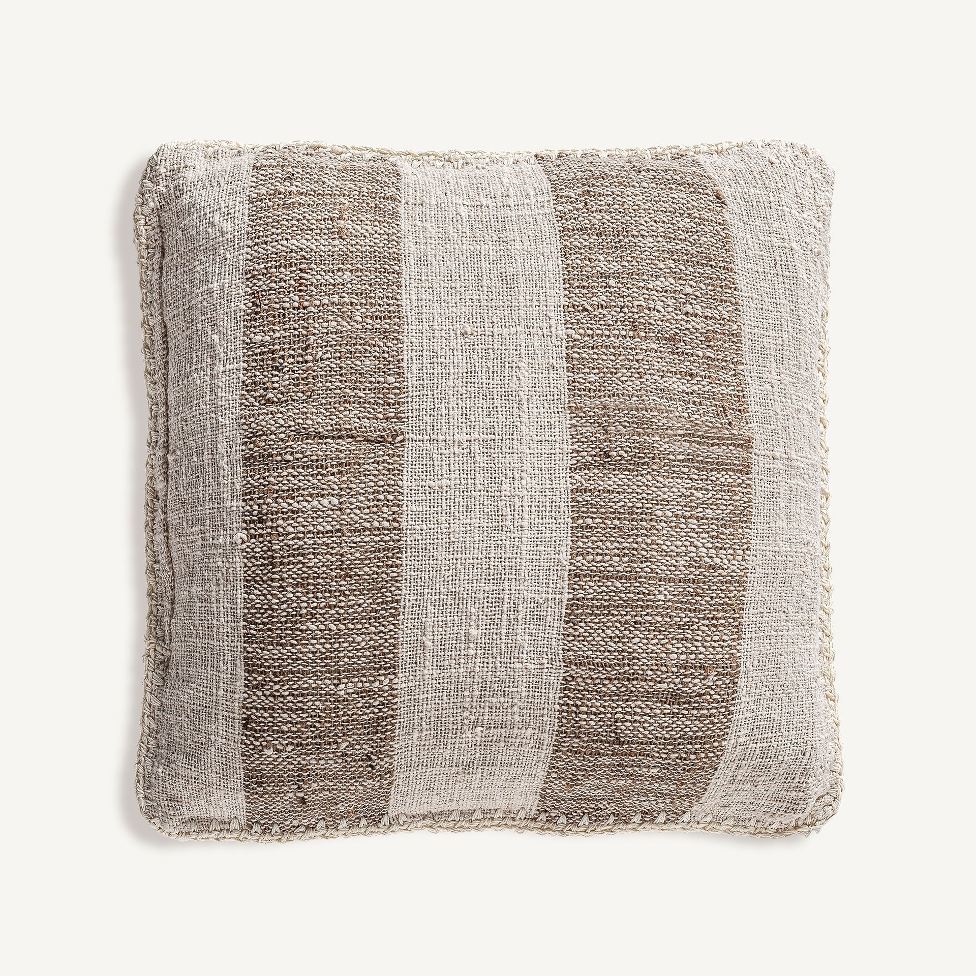 Подушка декоративная Clancy 50x50 коричневая в полоску Vical