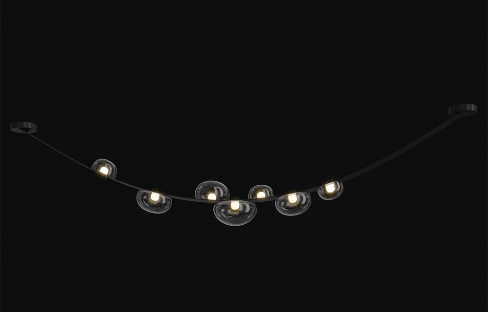 Светильник подвесной Crystal Lux BOSQUE SP7 L3000 BLACK/TRANSPARENT