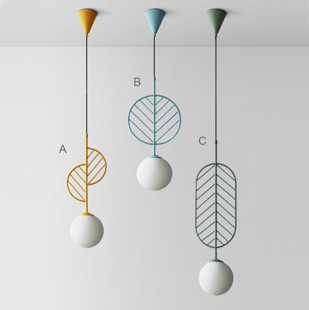 Подвесной светильник LEAF B Зелёный by ImperiumLoft