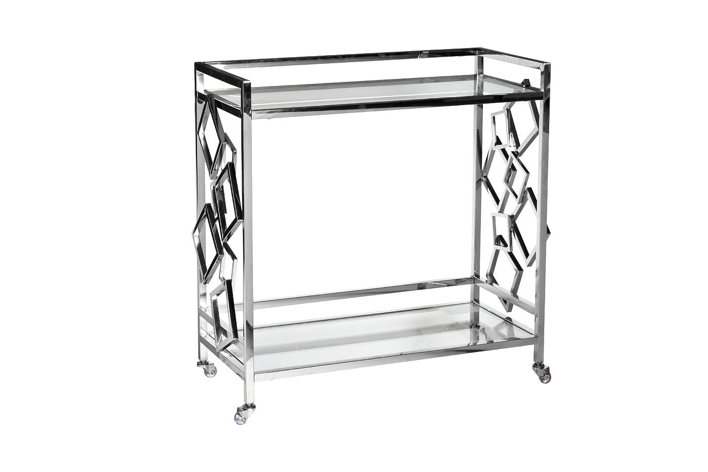 Стол-тележка сервировочная прозрачное стекло/хром Garda Decor GY-CRT8164