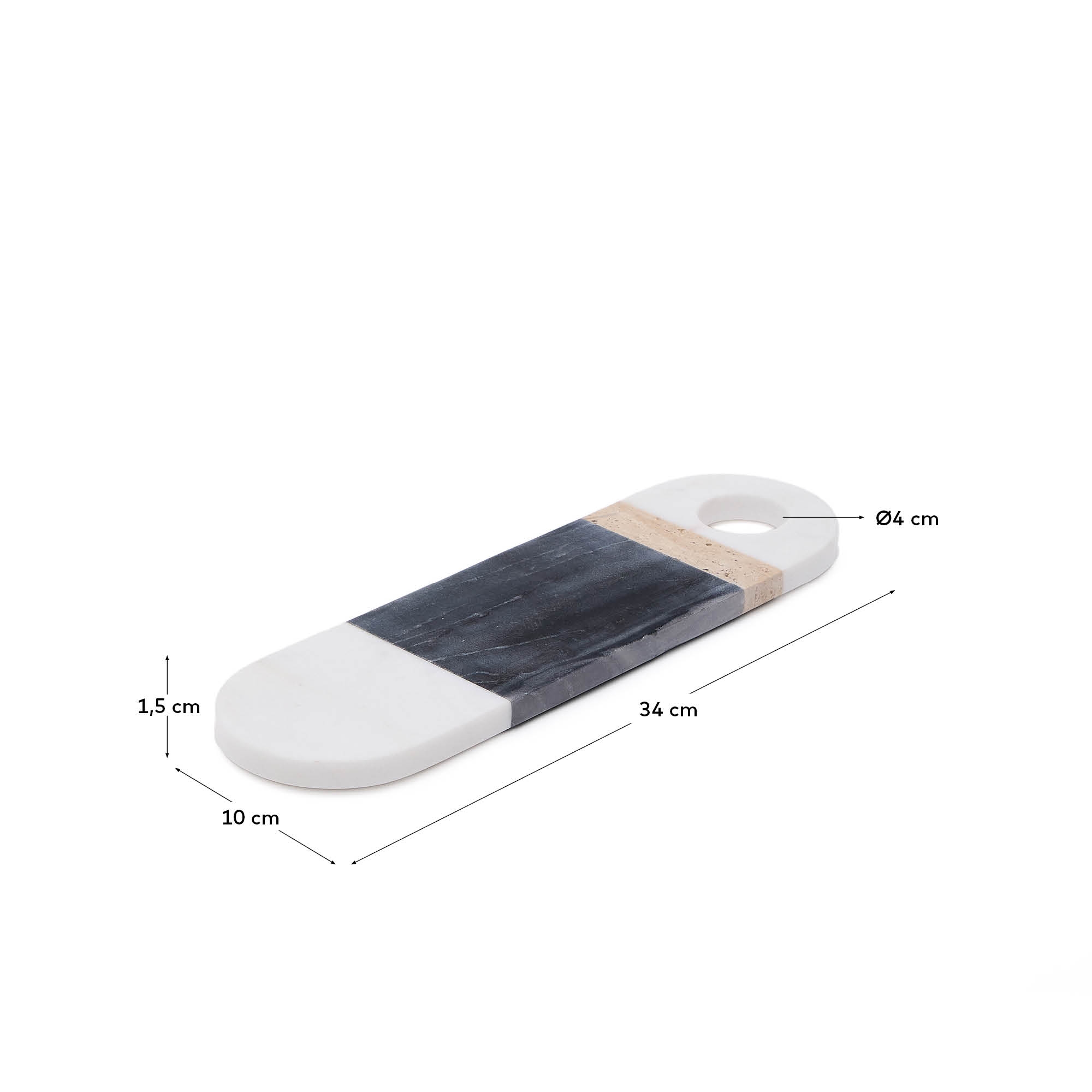 Сервировочная доска Nivol из черно-белого мрамора и травертина La Forma (ex Julia Grup)