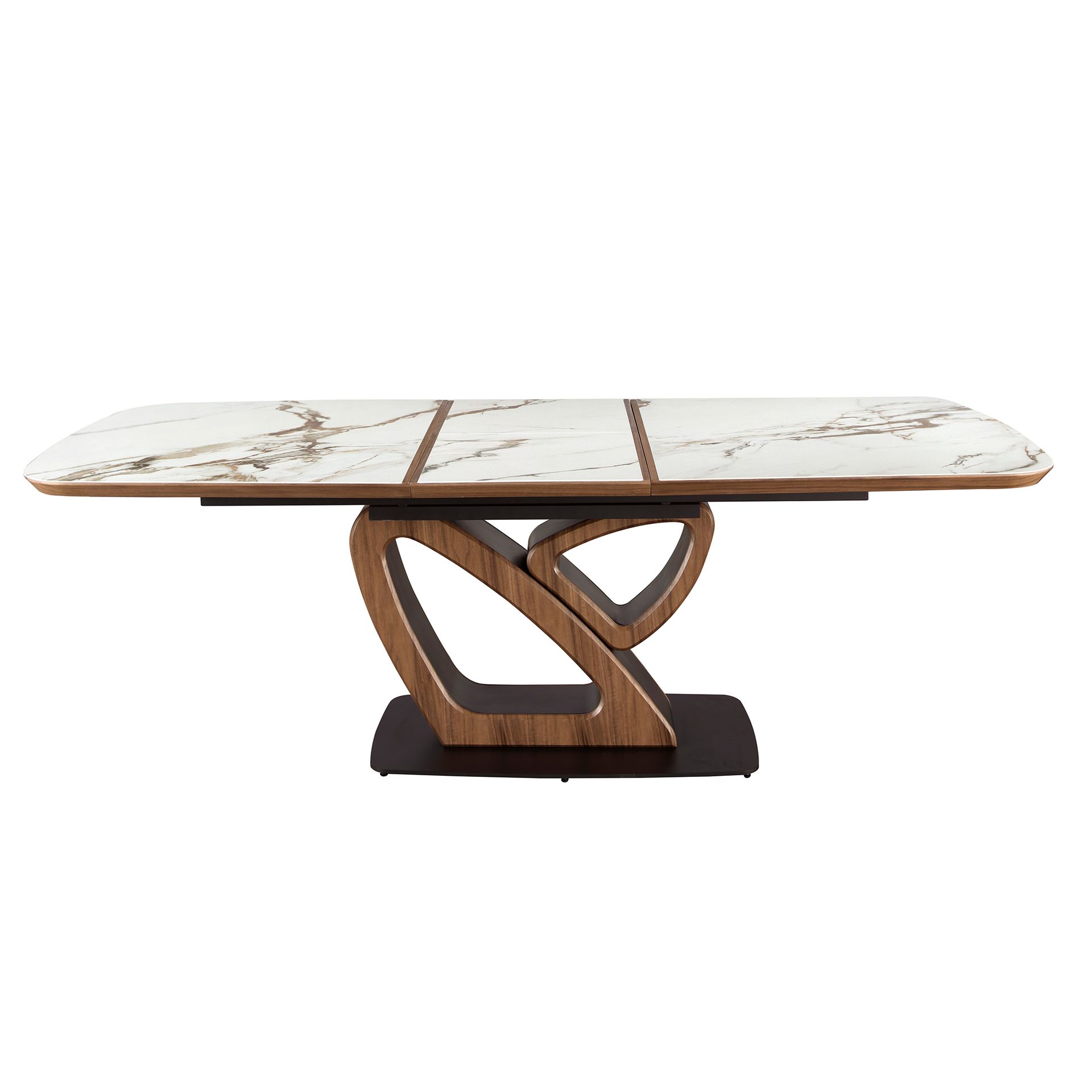 Раздвижной обеденный стол 1161 из керамики с мраморной отделкой и ореха Angel Cerda