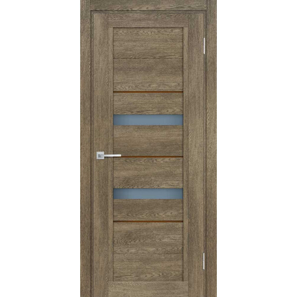 Межкомнатная дверь Graf ТЕХНО-802 графит сатинат, кофе лакобель Бруно (2000 х 400)