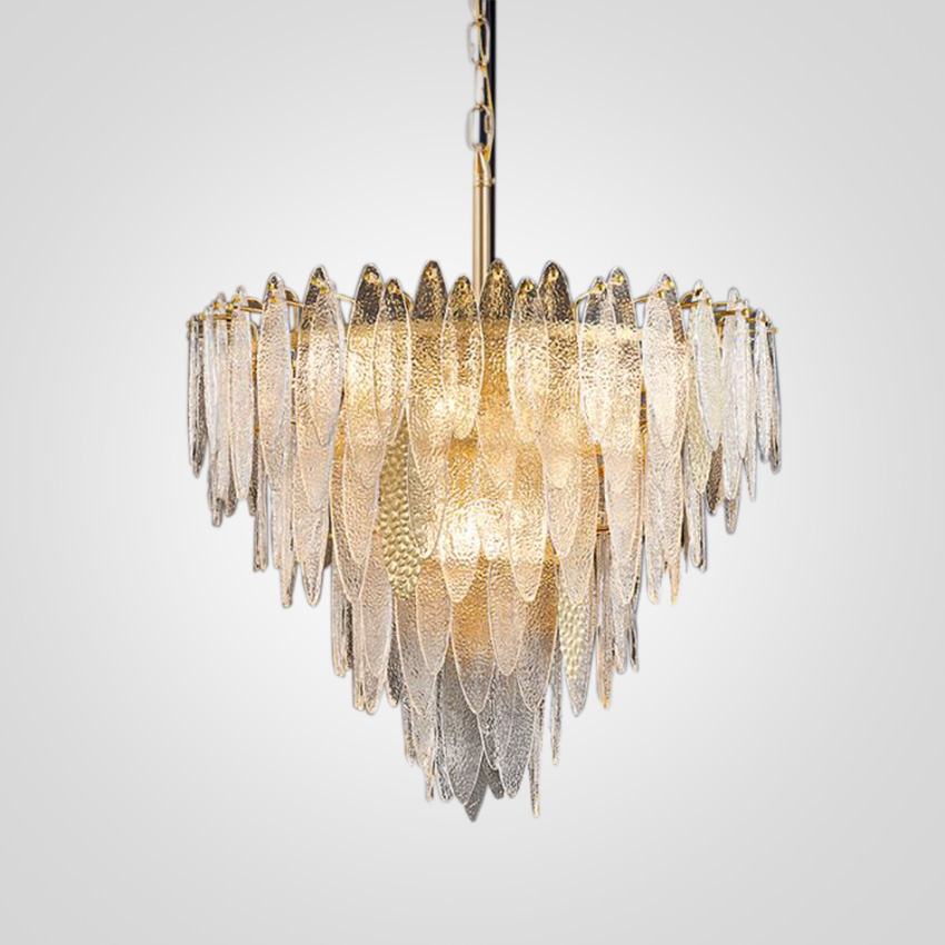 Люстра с декором из стеклянных лепестков с фигурной поверхностью RISSA by ImperiumLoft
