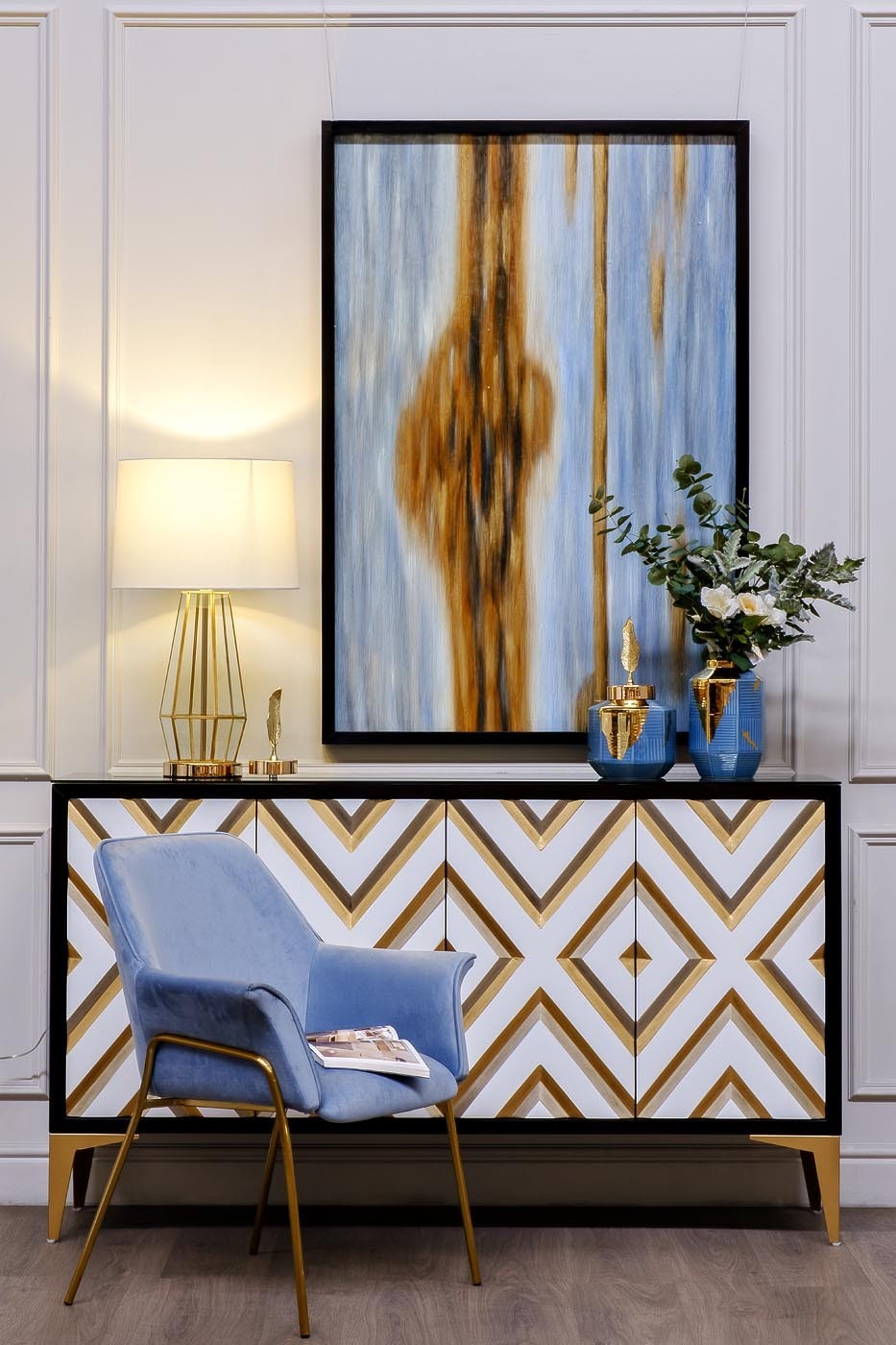 Комод с дверцами и декором "кенте" Garda Decor ART-2924-S