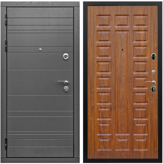 Дверь входная Graf Роял Вуд МДФ 10 мм Роял Вуд графит / МДФ 16 мм ФЛ-183 Мореная береза