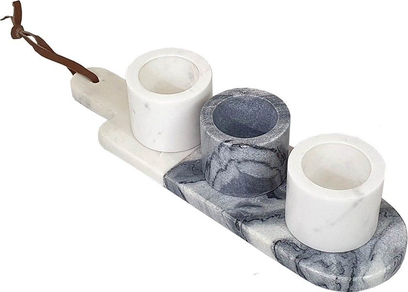 Чашки на подносе из мрамора, набор Glasar 78601-DS