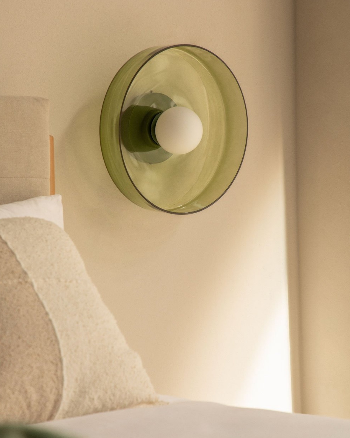 Настенный светильник “Кассель” с зеленым стеклом – Ø 35 см Louvre Home LHLSC560324SWL