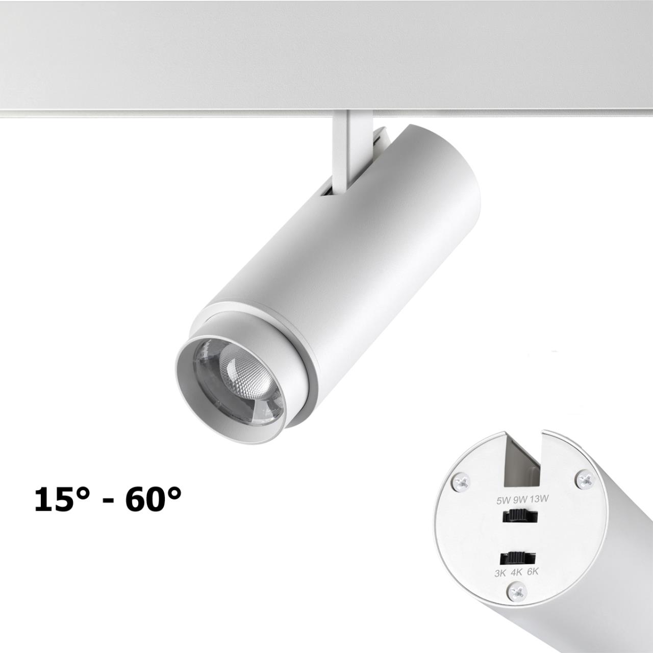 Трековый светильник для низковольтного шинопровода с переключателем цветовой температуры и мощности Novotech 359206