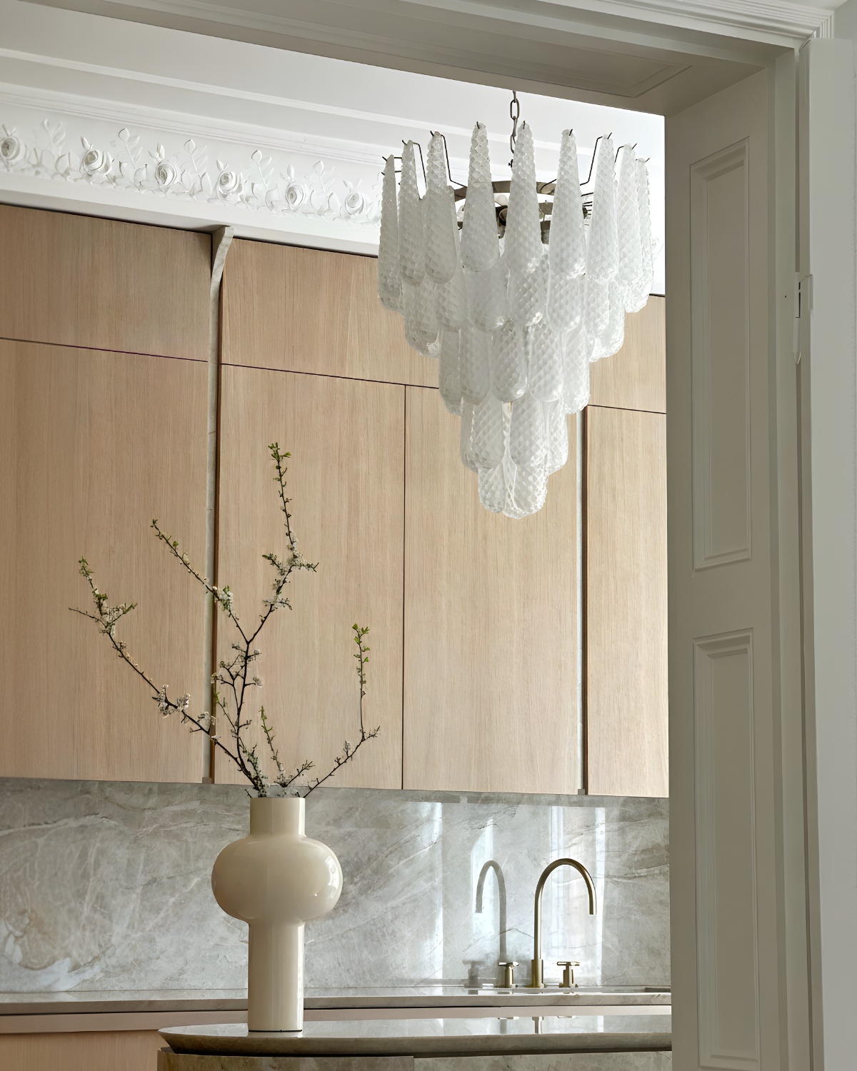 Серебристый подвесной светильник Поуль Louvre Home 21100-5DB