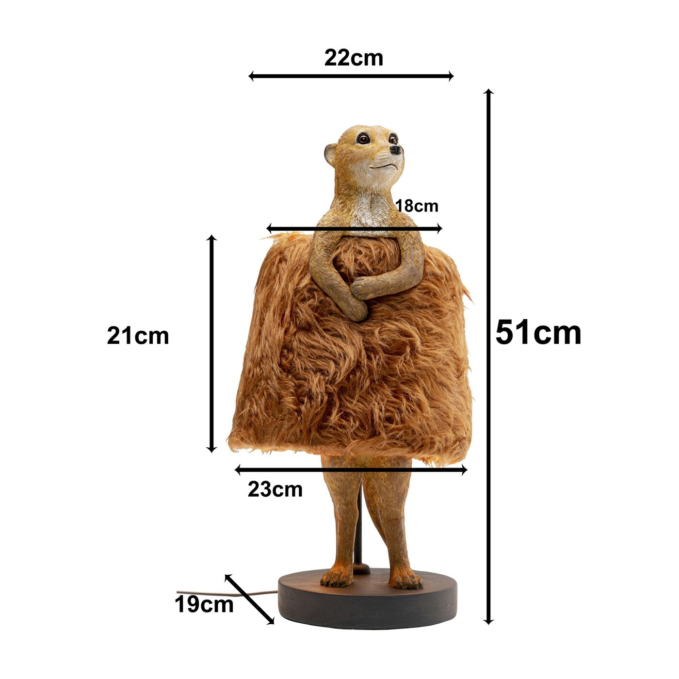 Светильник настольный Animal Meerkat Fur 50cm KARE 56772
