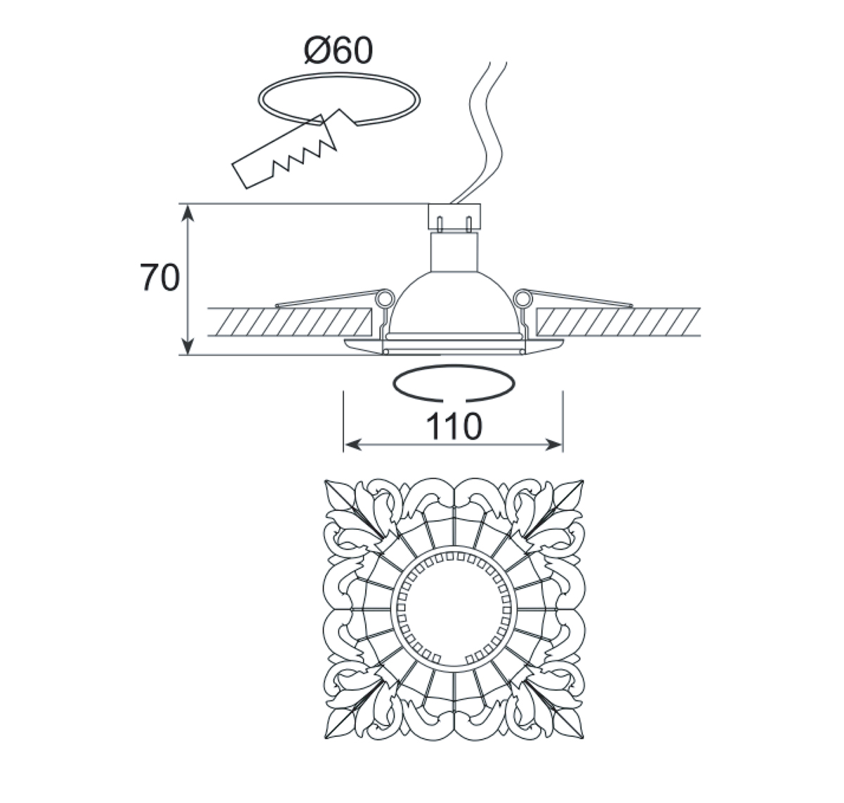 Встраиваемый светильник Donolux N1564-Light bronze