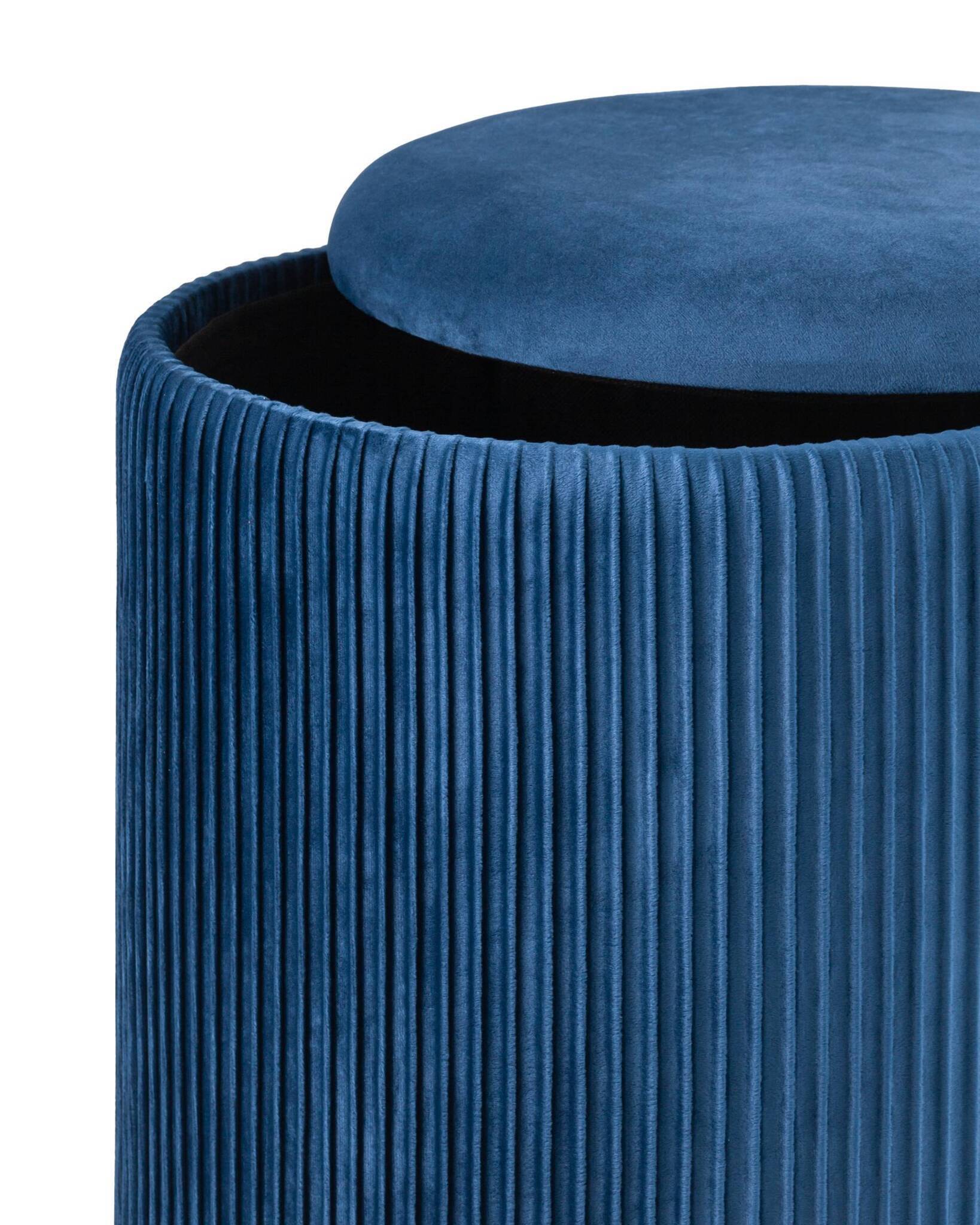 Пуф Шарлотта с ящиком велюр синий Stool Group