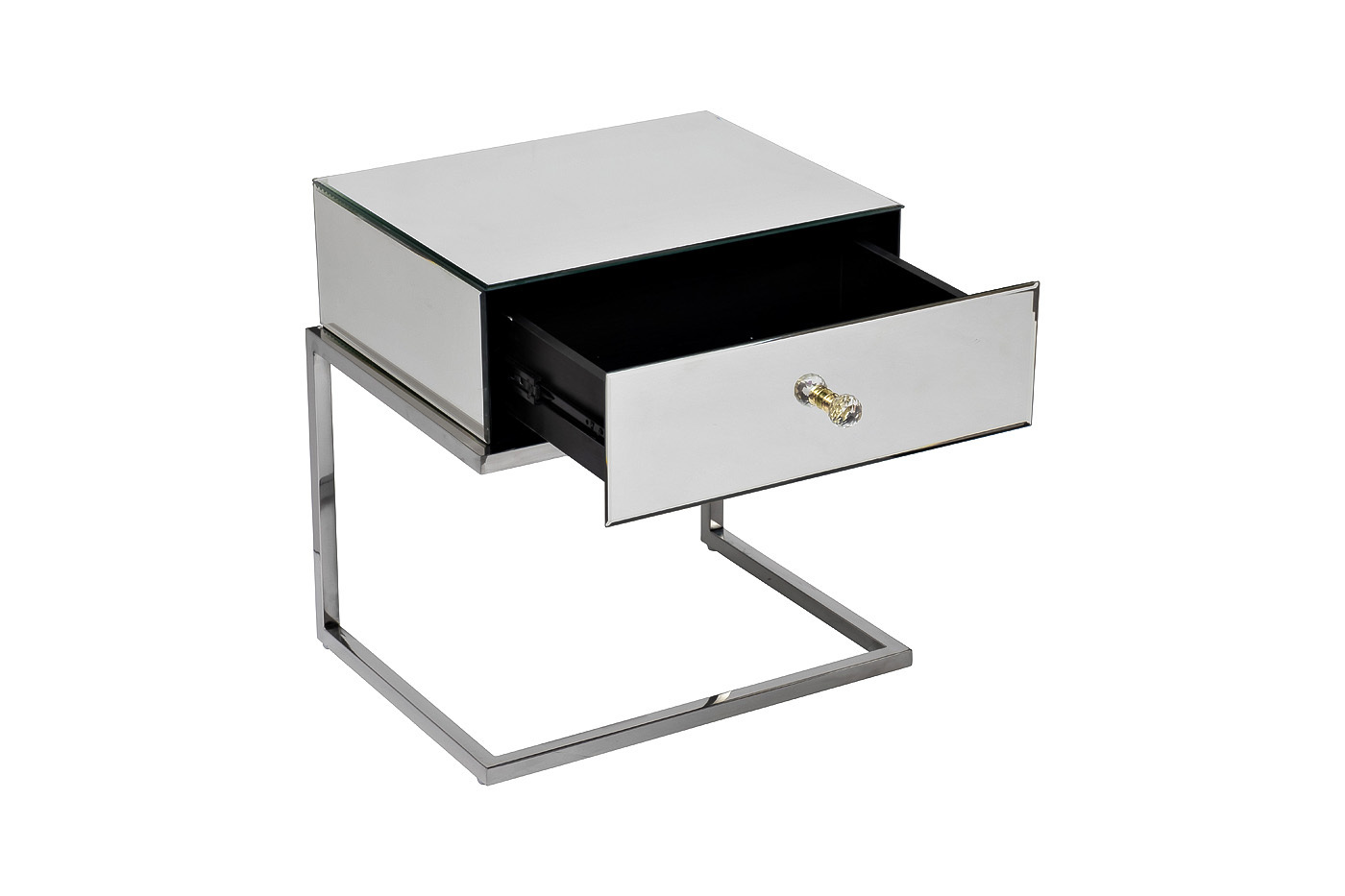 Тумбочка с ящиком зеркальная/хром Garda Decor KFG131