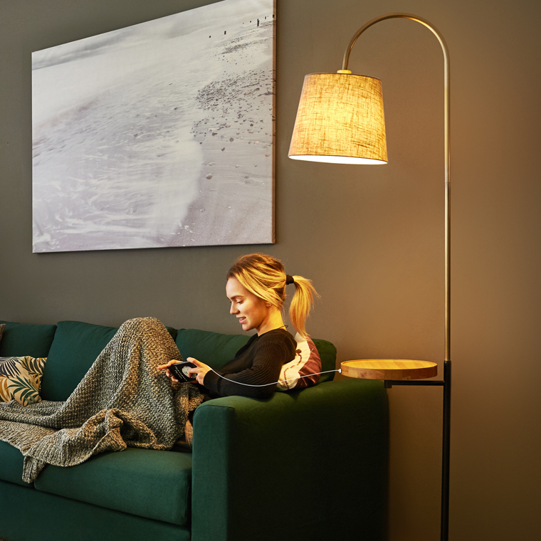 Торшер Jeff Floor Lamp in Antique Brass by ImperiumLoft
