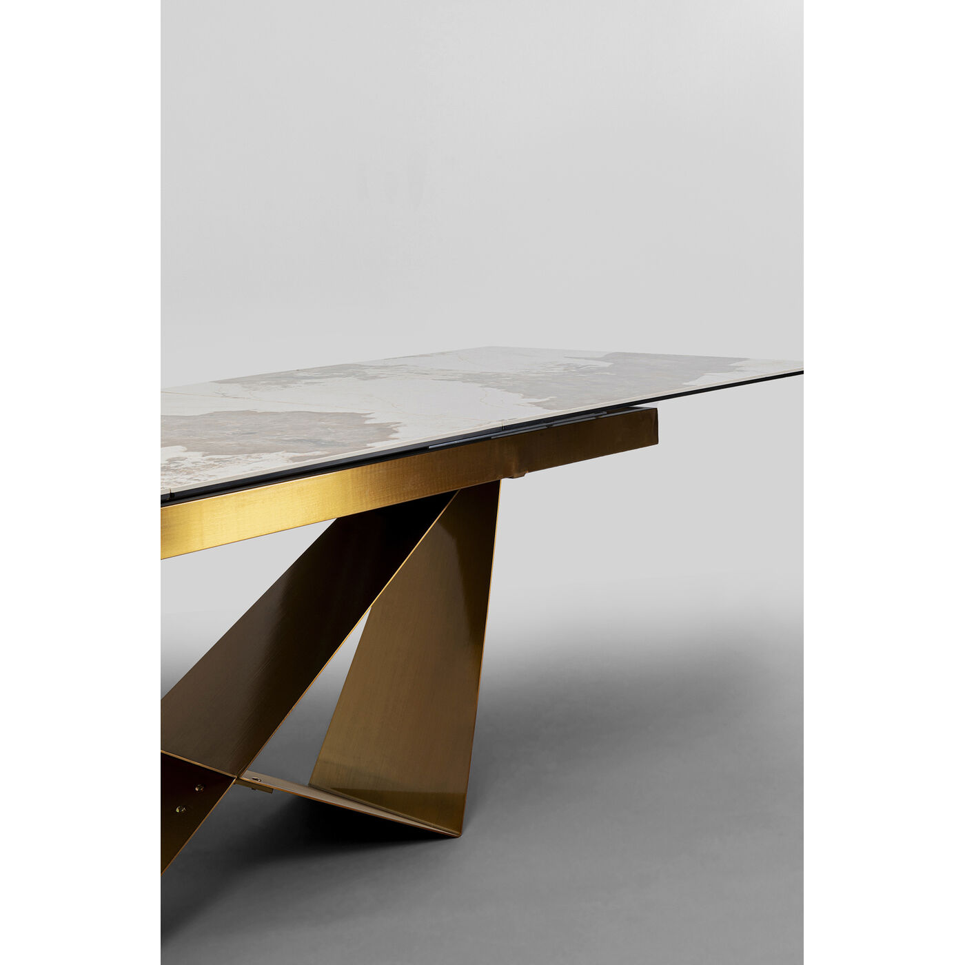 Стол обеденный раздвижной Connesso Brass 200(+60)x100 см KARE 87666