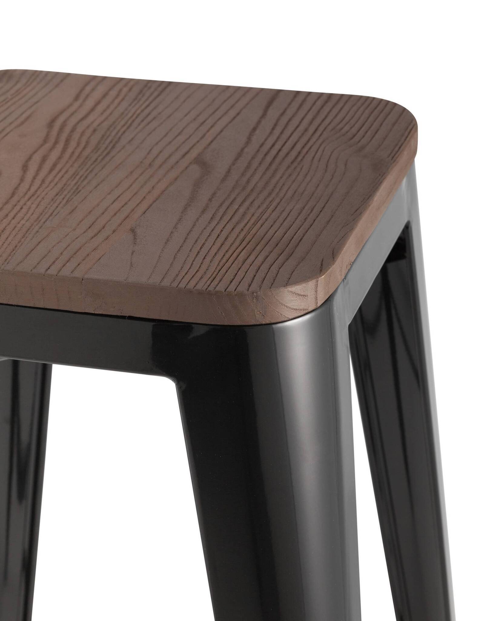 Стул барный TOLIX WOOD черный глянцевый Stool Group