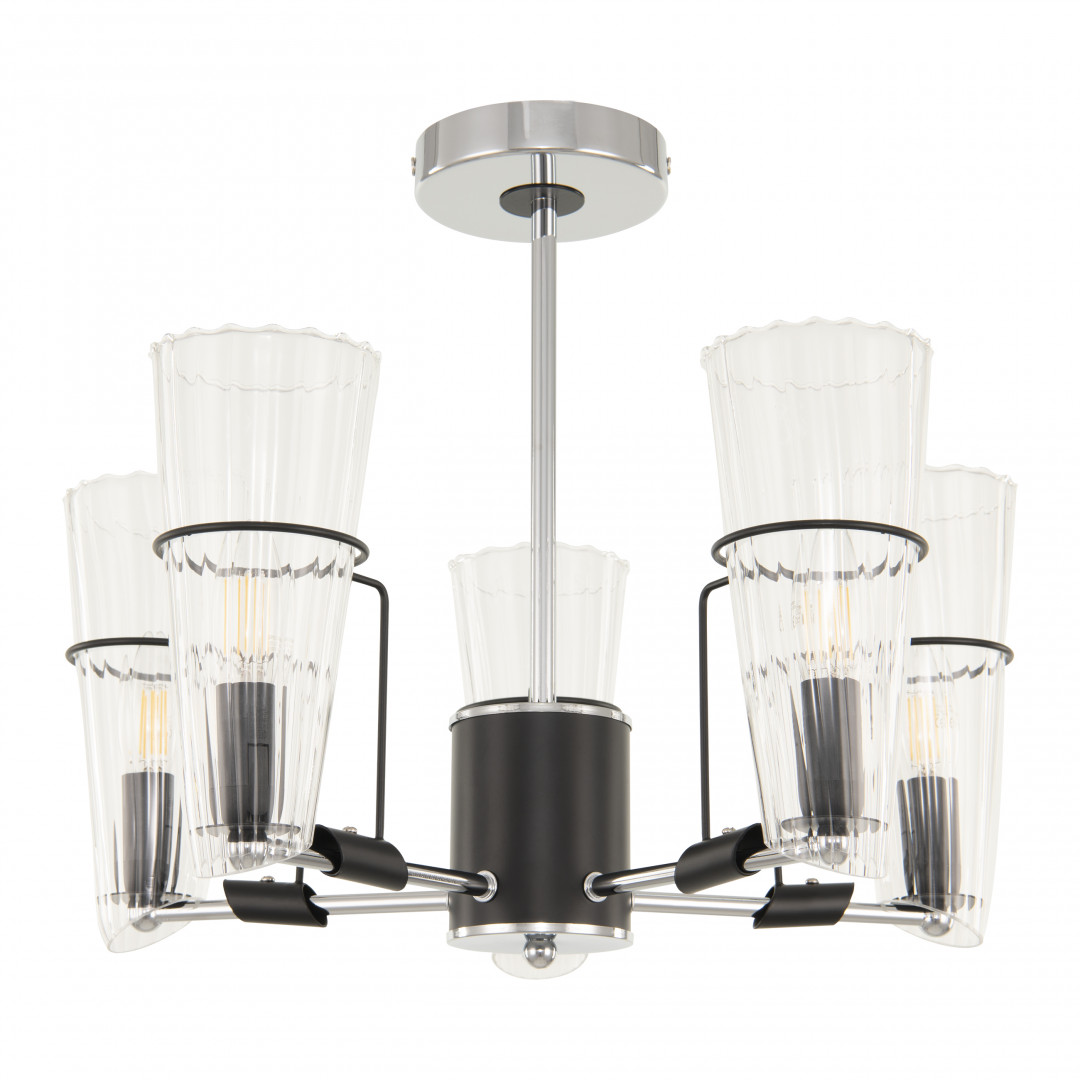 Люстра с плафонами 328107/5 CR.BK Arte Milano