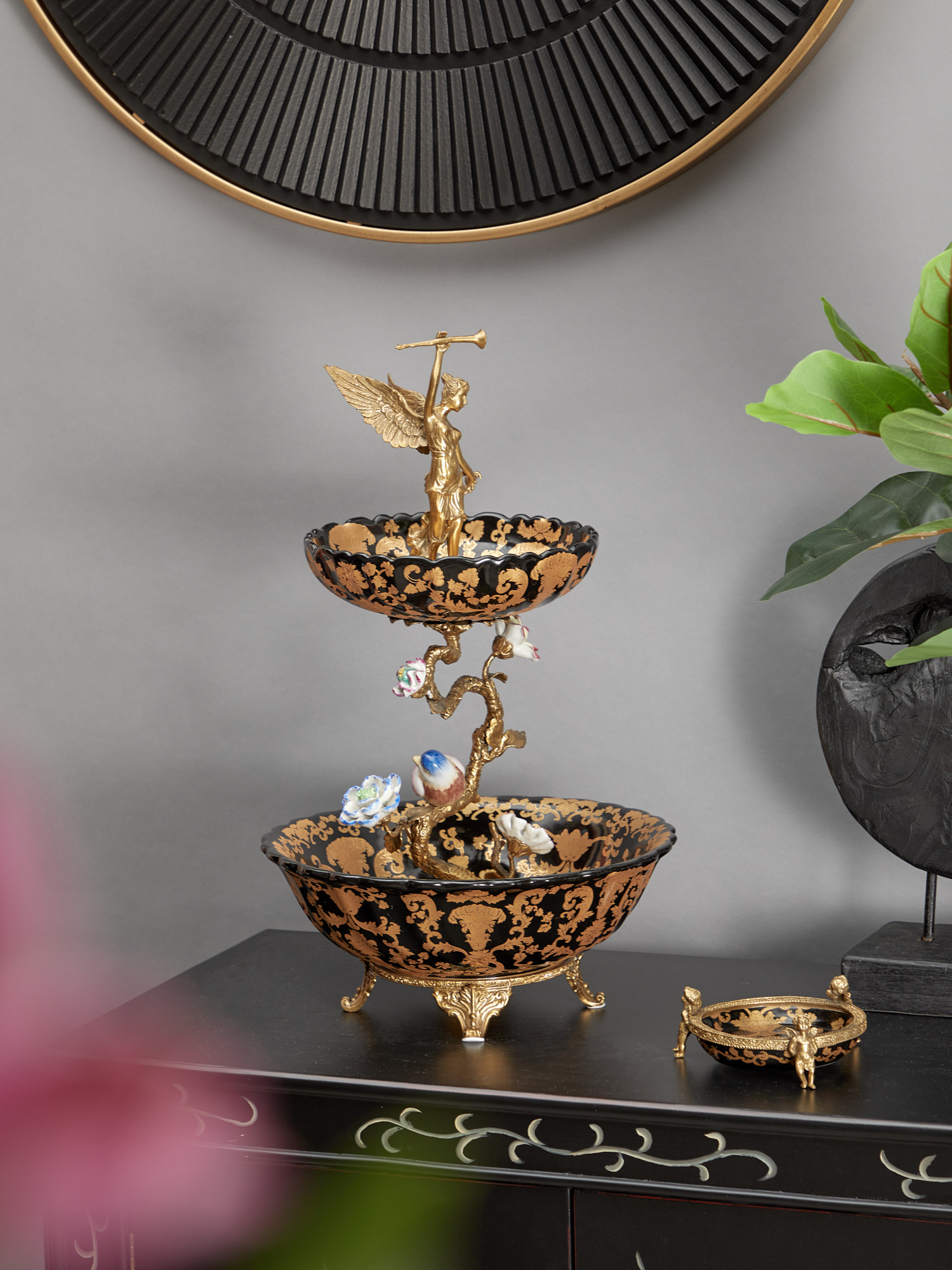 Блюдо для фркутов двухъярусное Glasar B683FC/U1/NB4199