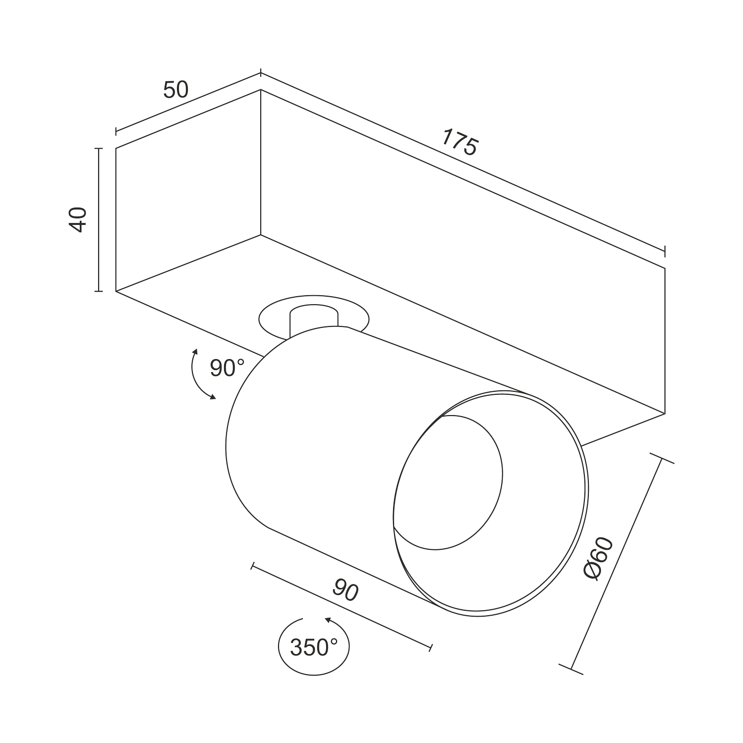 Накладной  светодиодный светильник Ledron SAGITONY E S60 White