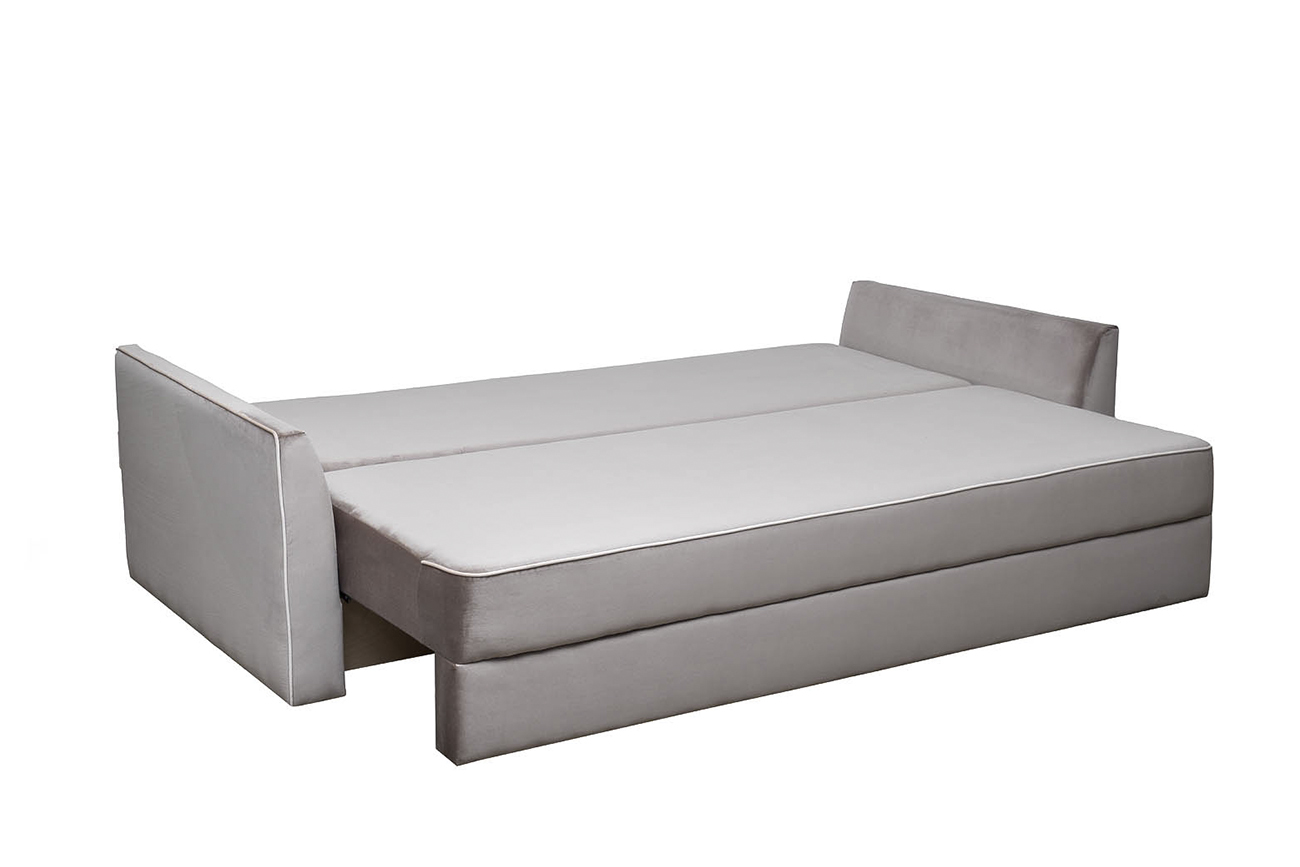 Диван Mores трехместный раскладной вельвет бежевый Garda Decor MORES(K)-Velv SBEG+Velv ECRU+Umbr SBEG