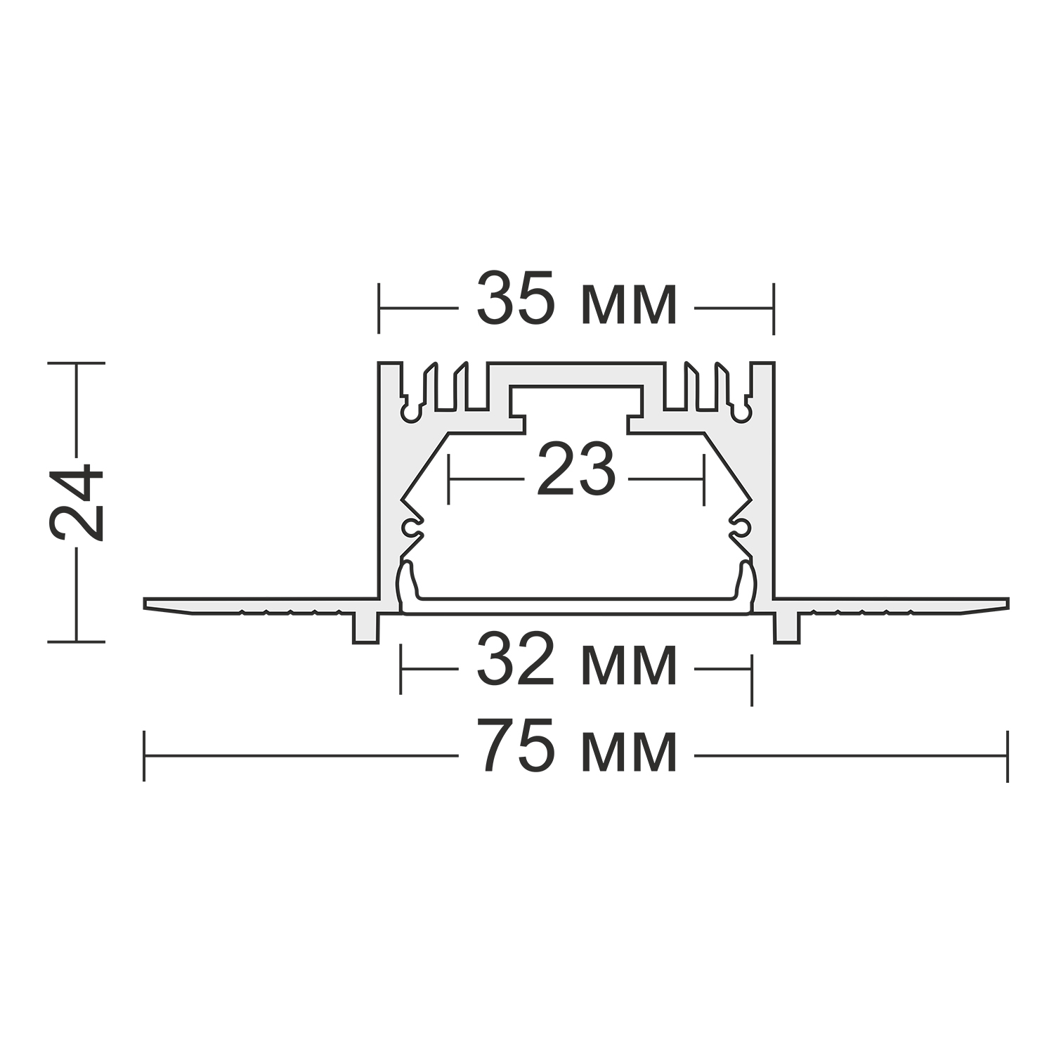 Встраиваемый профиль под шпаклевку Ledron АВД-5779 Alum Встраиваемый профиль под шпаклевку Ledron АВД-5779 Alum