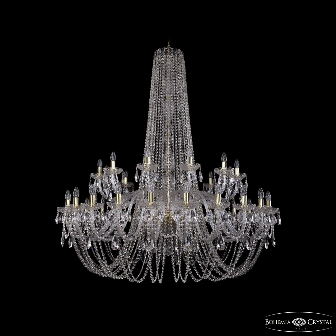 Люстра хрустальная 1402/24+12/530/h-160 G