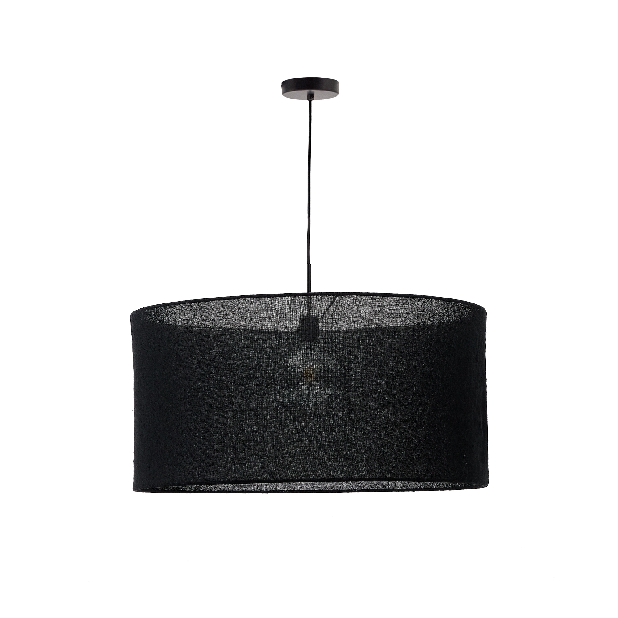 Льняной абажур Mariela с черной отделкой Ø 80 La Forma (ex Julia Grup)